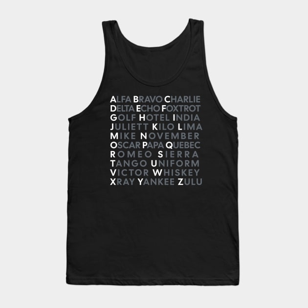 NATO Phonetic Alphabet Tank Top by Distant War